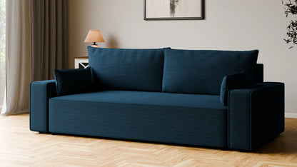 Sofa RENA 3-osobowa z funkcją spania sztruksowa