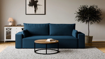 Sofa RENA 3-osobowa z funkcją spania sztruksowa