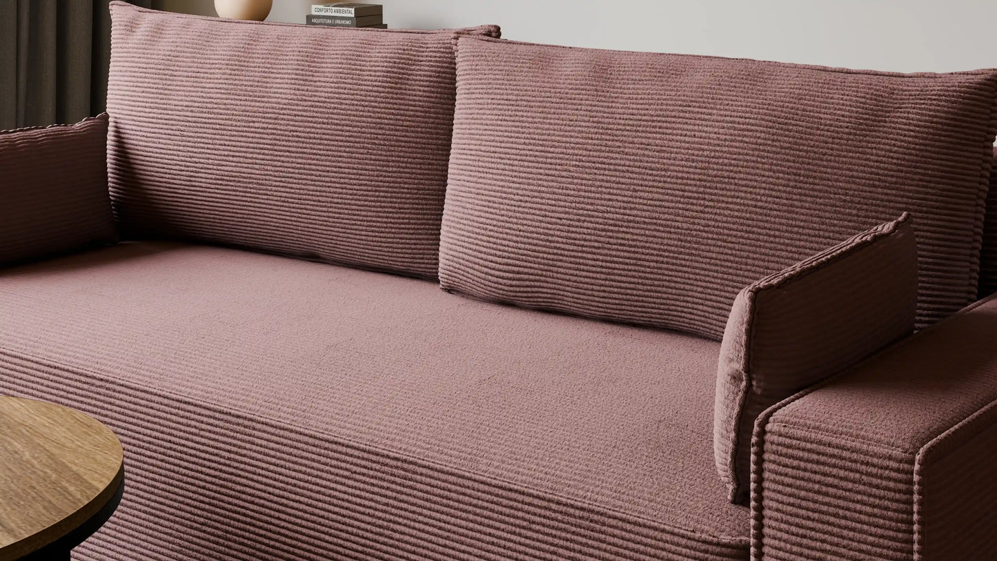 Sofa RENA 3-osobowa z funkcją spania sztruksowa