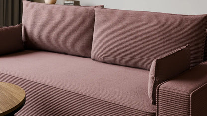 Sofa RENA 3-osobowa z funkcją spania sztruksowa