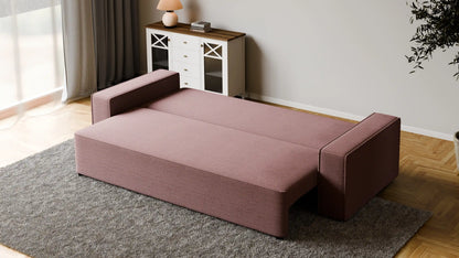 Sofa RENA 3-osobowa z funkcją spania sztruksowa