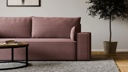 Sofa RENA 3-osobowa z funkcją spania sztruksowa