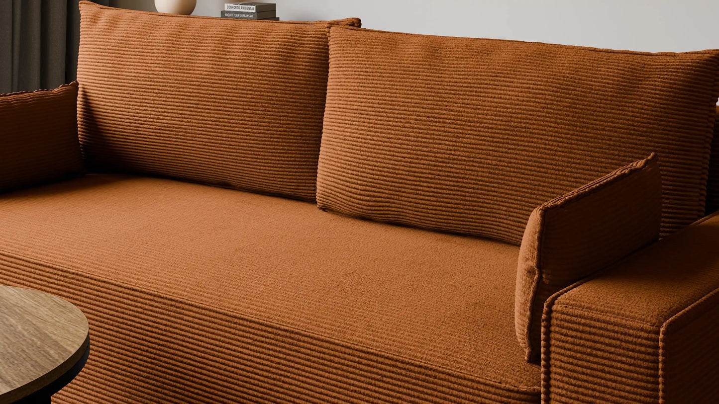 Sofa RENA 3-osobowa z funkcją spania sztruksowa