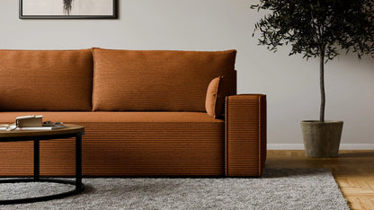 Sofa RENA 3-osobowa z funkcją spania sztruksowa