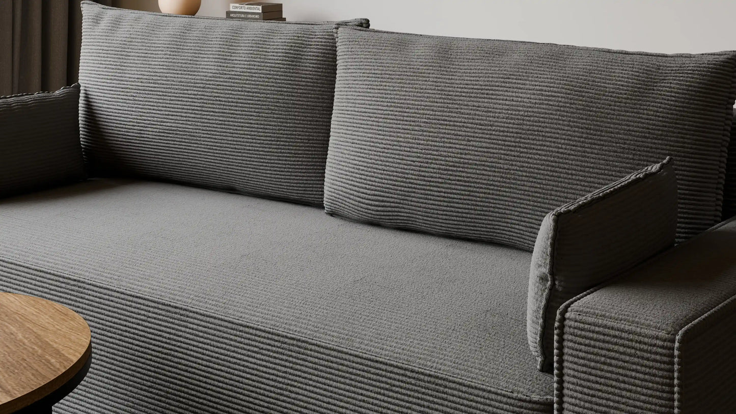Sofa RENA 3-osobowa z funkcją spania sztruksowa