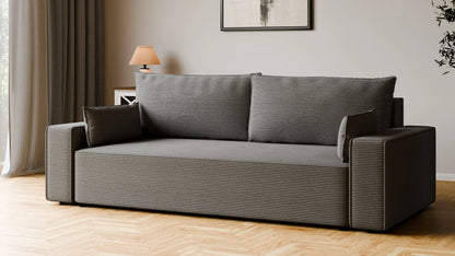 Sofa RENA 3-osobowa z funkcją spania sztruksowa