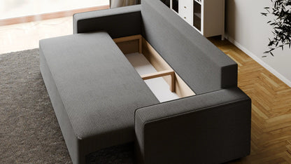 Sofa RENA 3-osobowa z funkcją spania sztruksowa