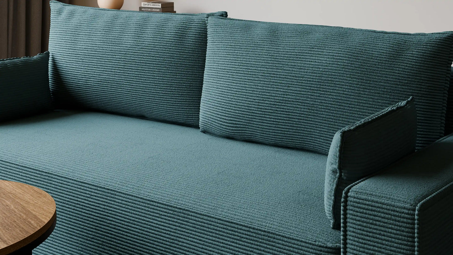 Sofa RENA 3-osobowa z funkcją spania sztruksowa