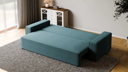 Sofa RENA 3-osobowa z funkcją spania sztruksowa
