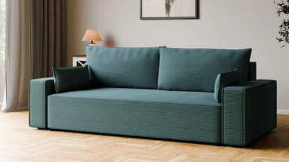 Sofa RENA 3-osobowa z funkcją spania sztruksowa