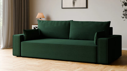 Sofa RENA 3-osobowa z funkcją spania sztruksowa