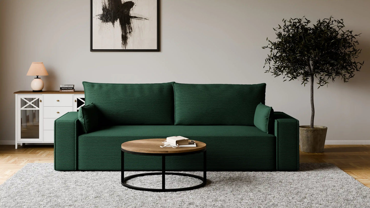Sofa RENA 3-osobowa z funkcją spania sztruksowa