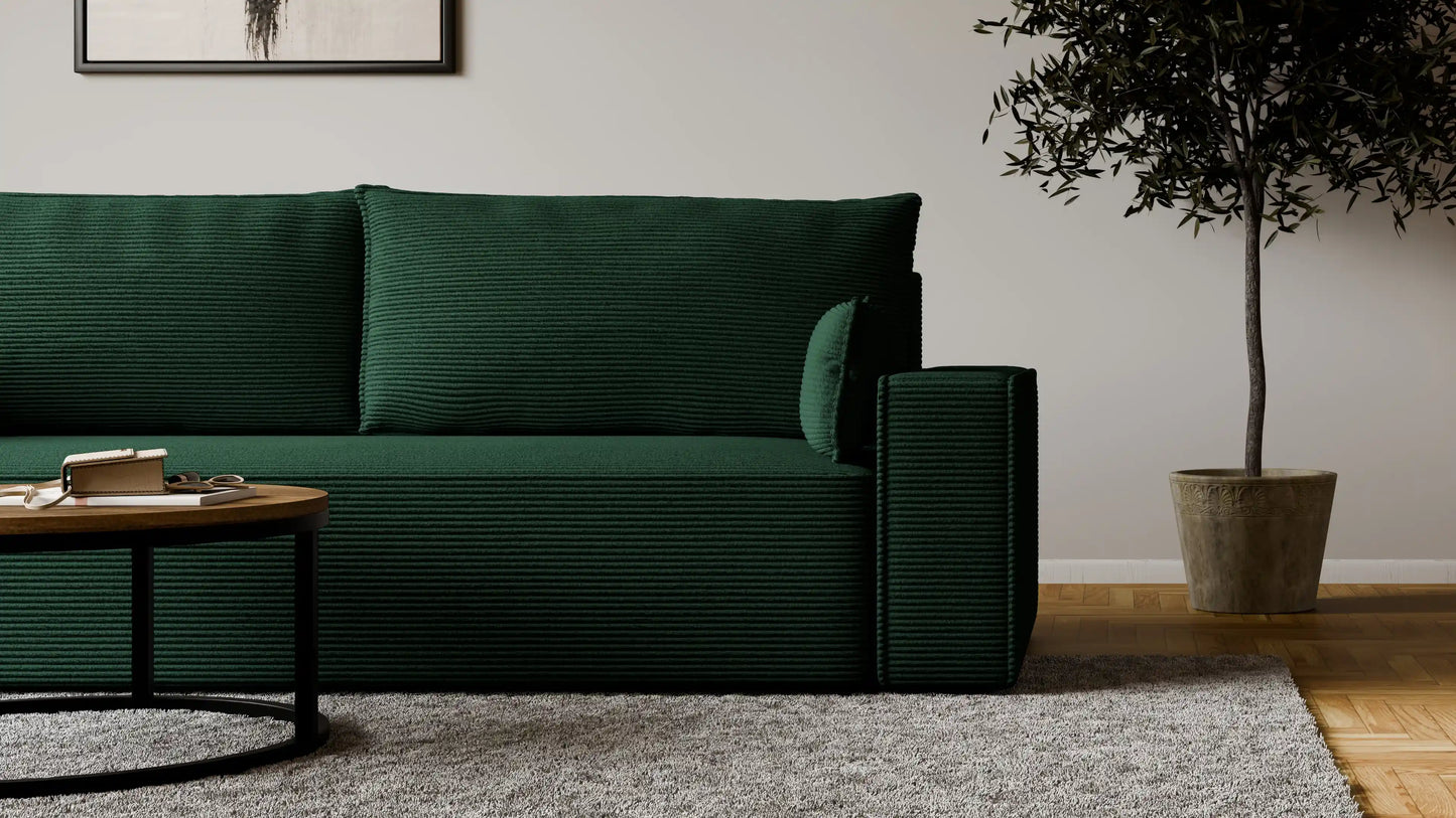 Sofa RENA 3-osobowa z funkcją spania sztruksowa