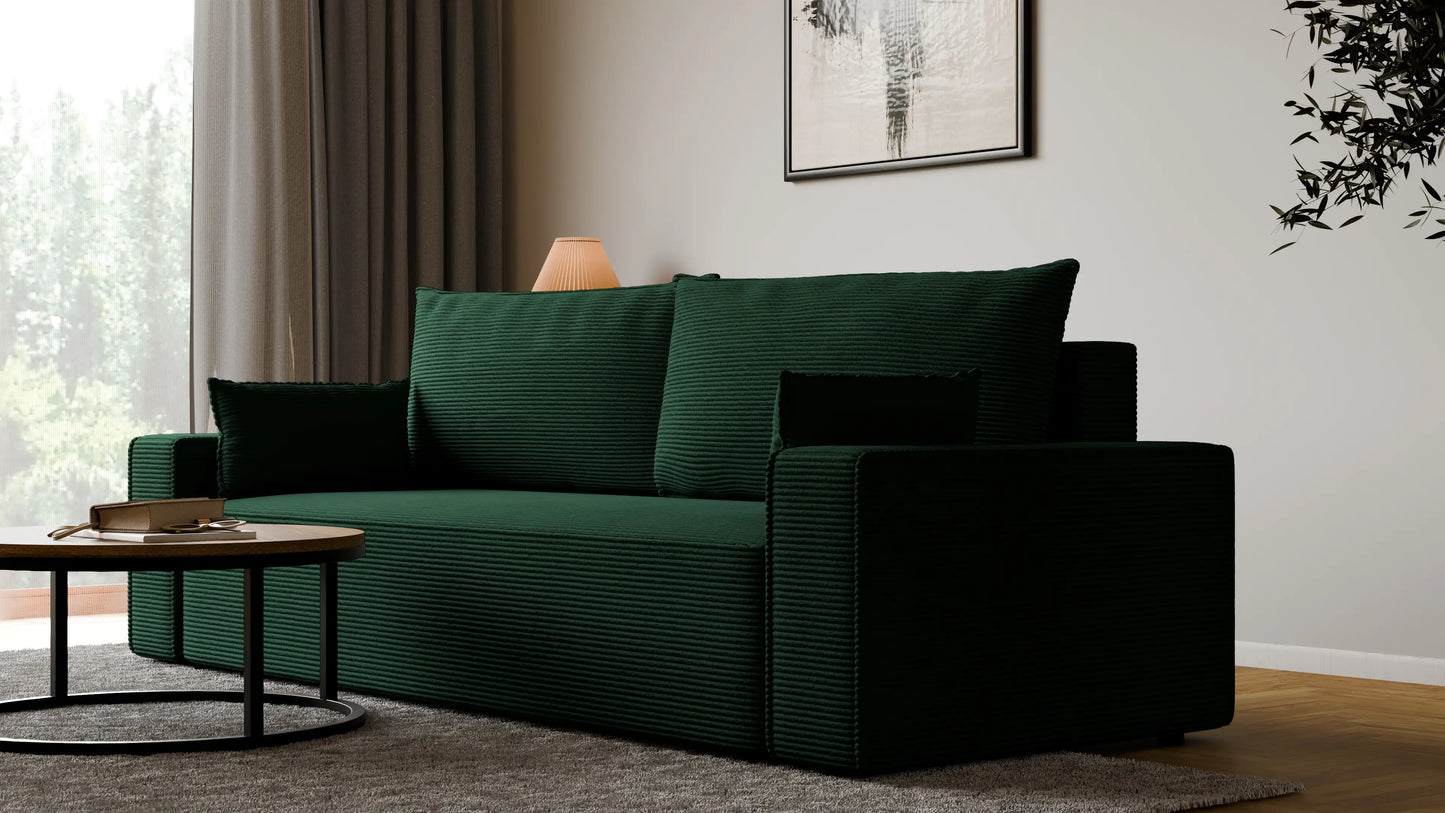 Sofa RENA 3-osobowa z funkcją spania sztruksowa