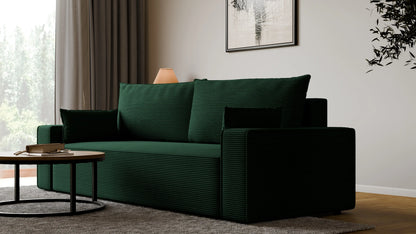 Sofa RENA 3-osobowa z funkcją spania sztruksowa