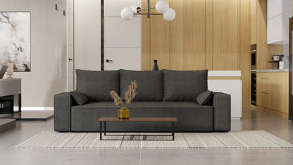 Sofa Lema 3-osobowa rozkładana z pojemnikiem tkanina hydrofobowa Velo