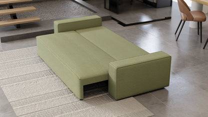 Sofa Lema 3-osobowa z funkcją spania i pojemnikiem – tkanina Poso