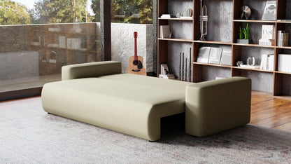 Sofa Loren 3-osobowa wolnostojąca – Onega łatwoczyszcząca, pojemnik, spanie