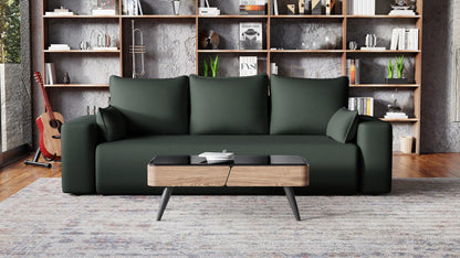 Sofa Loren 3-osobowa wolnostojąca – Onega łatwoczyszcząca, pojemnik, spanie