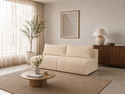 Sofa Loren 200 cm z funkcją spania – gruby sztruks Ambience