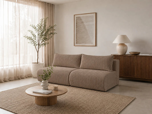 Sofa Loren 200 cm z funkcją spania – gruby sztruks Ambience