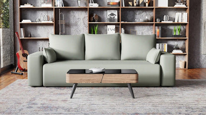 Sofa Loren 3-osobowa wolnostojąca – Onega łatwoczyszcząca, pojemnik, spanie