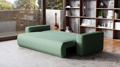 Sofa Loren 3-osobowa wolnostojąca – Onega łatwoczyszcząca, pojemnik, spanie