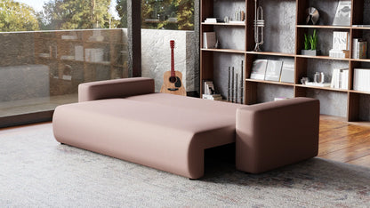 Sofa Loren 3-osobowa wolnostojąca – Onega łatwoczyszcząca, pojemnik, spanie