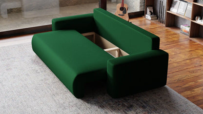 Sofa Loren 3-osobowa wolnostojąca – Onega łatwoczyszcząca, pojemnik, spanie