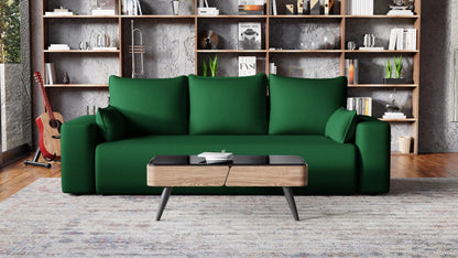Sofa Loren 3-osobowa wolnostojąca – Onega łatwoczyszcząca, pojemnik, spanie