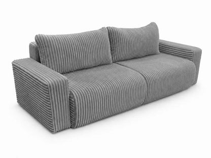 Sofa Lumo 3-osobowa wolnostojąca, gruby sztruks, pojemnik, funkcja spania