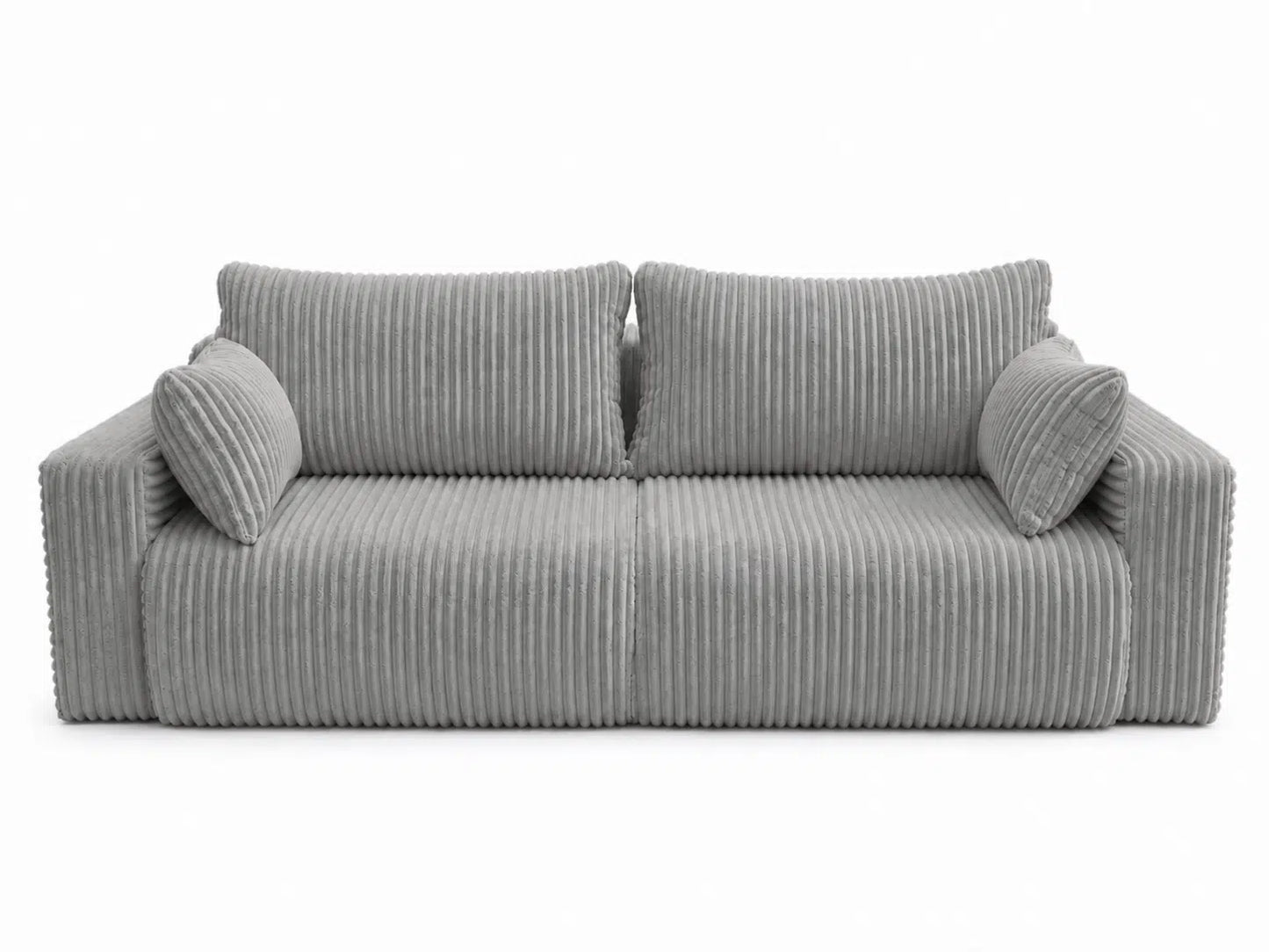 Sofa Lumo 3-osobowa wolnostojąca, gruby sztruks, pojemnik, funkcja spania
