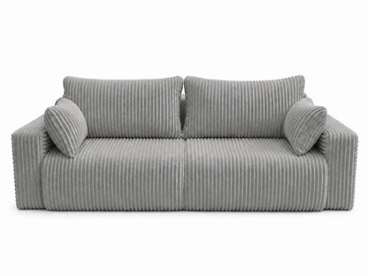 Sofa Lumo 3-osobowa wolnostojąca, gruby sztruks, pojemnik, funkcja spania