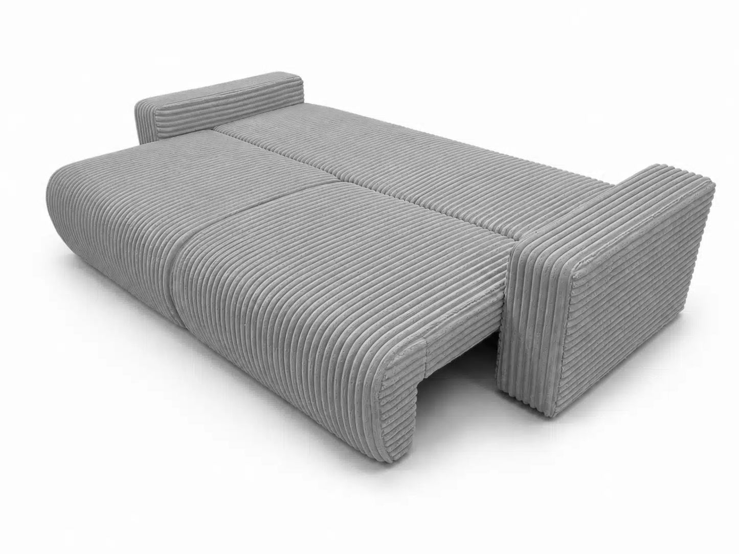 Sofa Lumo 3-osobowa wolnostojąca, gruby sztruks, pojemnik, funkcja spania