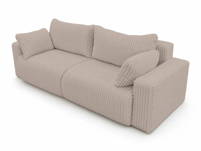 Sofa Lumo 3-osobowa wolnostojąca, gruby sztruks, pojemnik, funkcja spania
