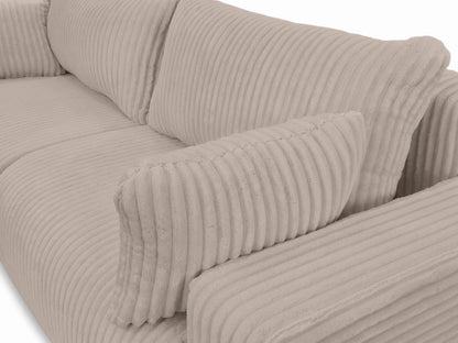 Sofa Lumo 3-osobowa wolnostojąca, gruby sztruks, pojemnik, funkcja spania