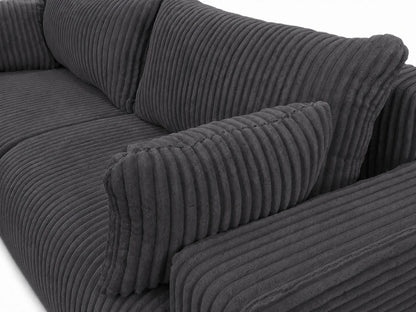 Sofa Lumo 3-osobowa wolnostojąca, gruby sztruks, pojemnik, funkcja spania