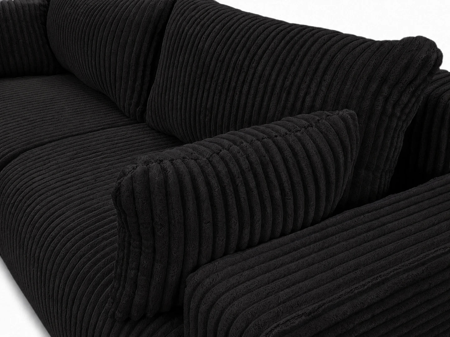 Sofa Lumo 3-osobowa wolnostojąca, gruby sztruks, pojemnik, funkcja spania