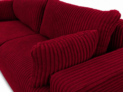 Sofa Lumo 3-osobowa wolnostojąca, gruby sztruks, pojemnik, funkcja spania