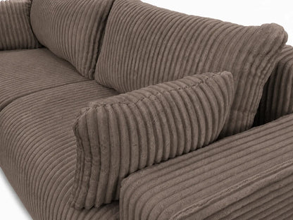 Sofa Lumo 3-osobowa wolnostojąca, gruby sztruks, pojemnik, funkcja spania