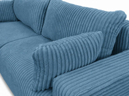 Sofa Lumo 3-osobowa wolnostojąca, gruby sztruks, pojemnik, funkcja spania