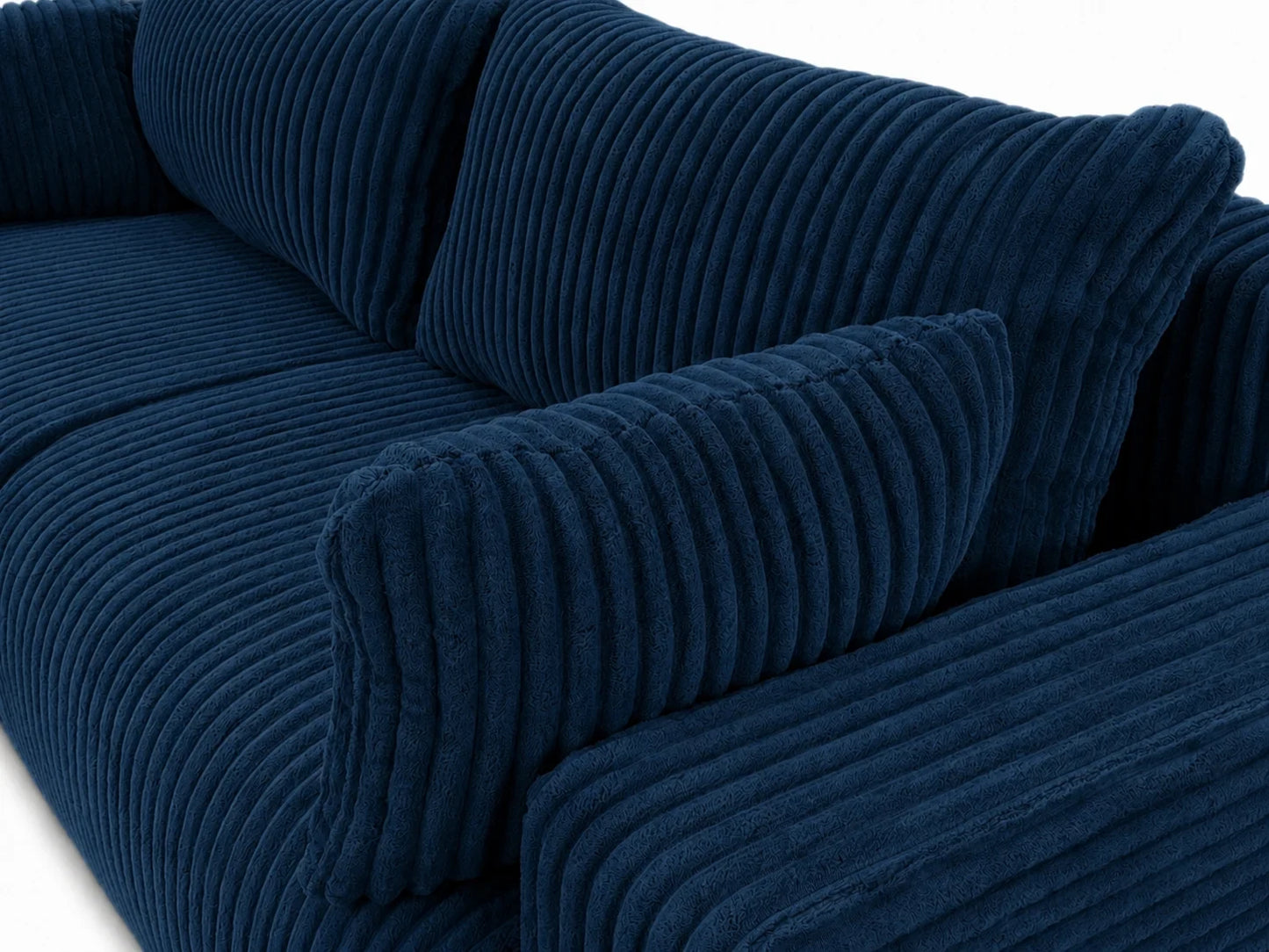 Sofa Lumo 3-osobowa wolnostojąca, gruby sztruks, pojemnik, funkcja spania