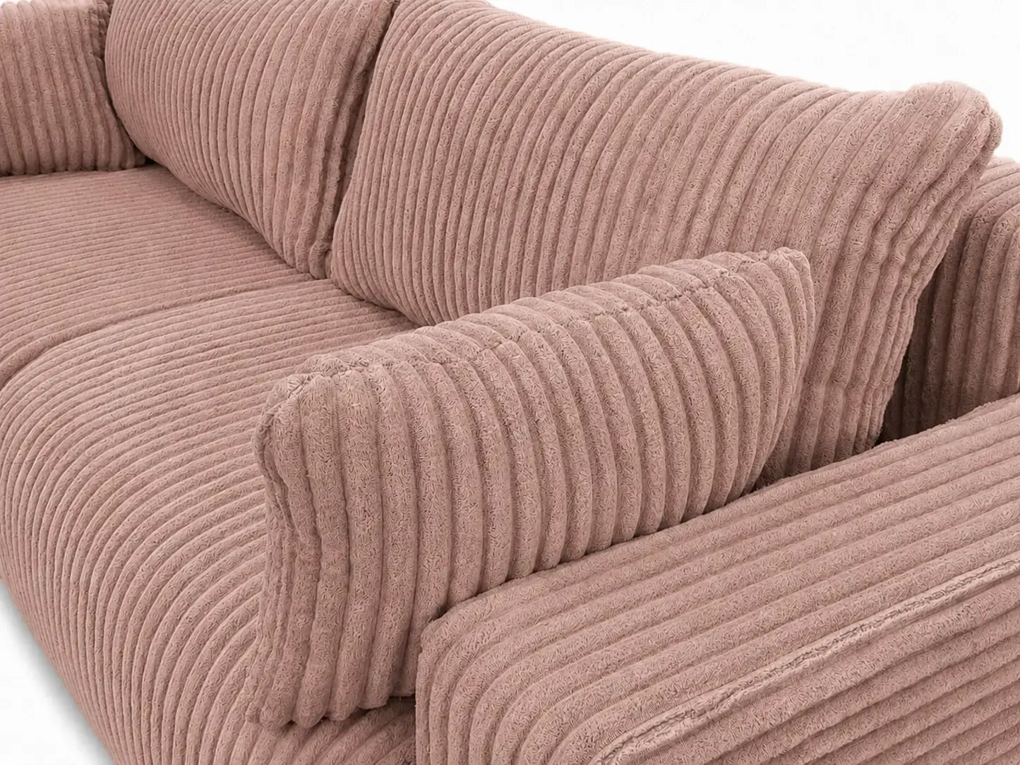 Sofa Lumo 3-osobowa wolnostojąca, gruby sztruks, pojemnik, funkcja spania