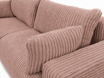 Sofa Lumo 3-osobowa wolnostojąca, gruby sztruks, pojemnik, funkcja spania