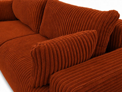 Sofa Lumo 3-osobowa wolnostojąca, gruby sztruks, pojemnik, funkcja spania
