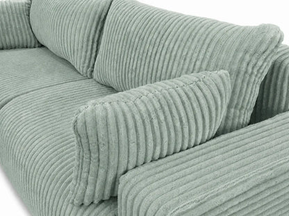 Sofa Lumo 3-osobowa wolnostojąca, gruby sztruks, pojemnik, funkcja spania