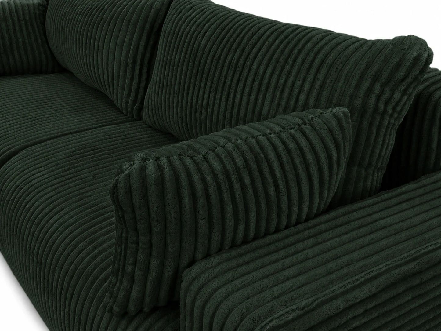 Sofa Lumo 3-osobowa wolnostojąca, gruby sztruks, pojemnik, funkcja spania