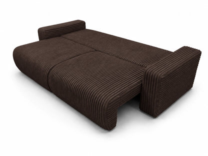 Sofa Lumo 3-osobowa wolnostojąca, gruby sztruks, pojemnik, funkcja spania