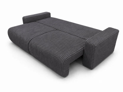Sofa Lumo 3-osobowa wolnostojąca, gruby sztruks, pojemnik, funkcja spania