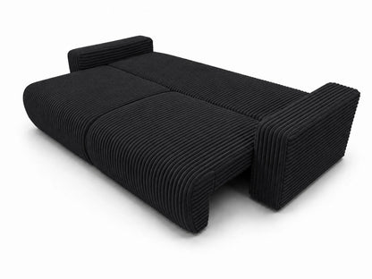 Sofa Lumo 3-osobowa wolnostojąca, gruby sztruks, pojemnik, funkcja spania